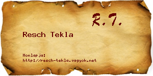 Resch Tekla névjegykártya